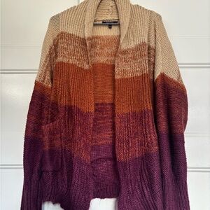 Olivia Sky Tan, Orange, and Purple Cardigan